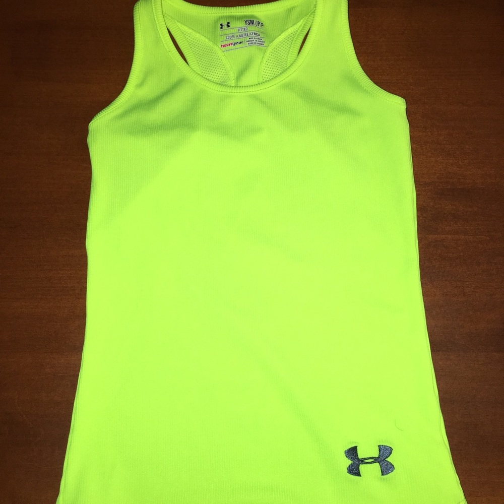 Neon yellow Under Armour tank top